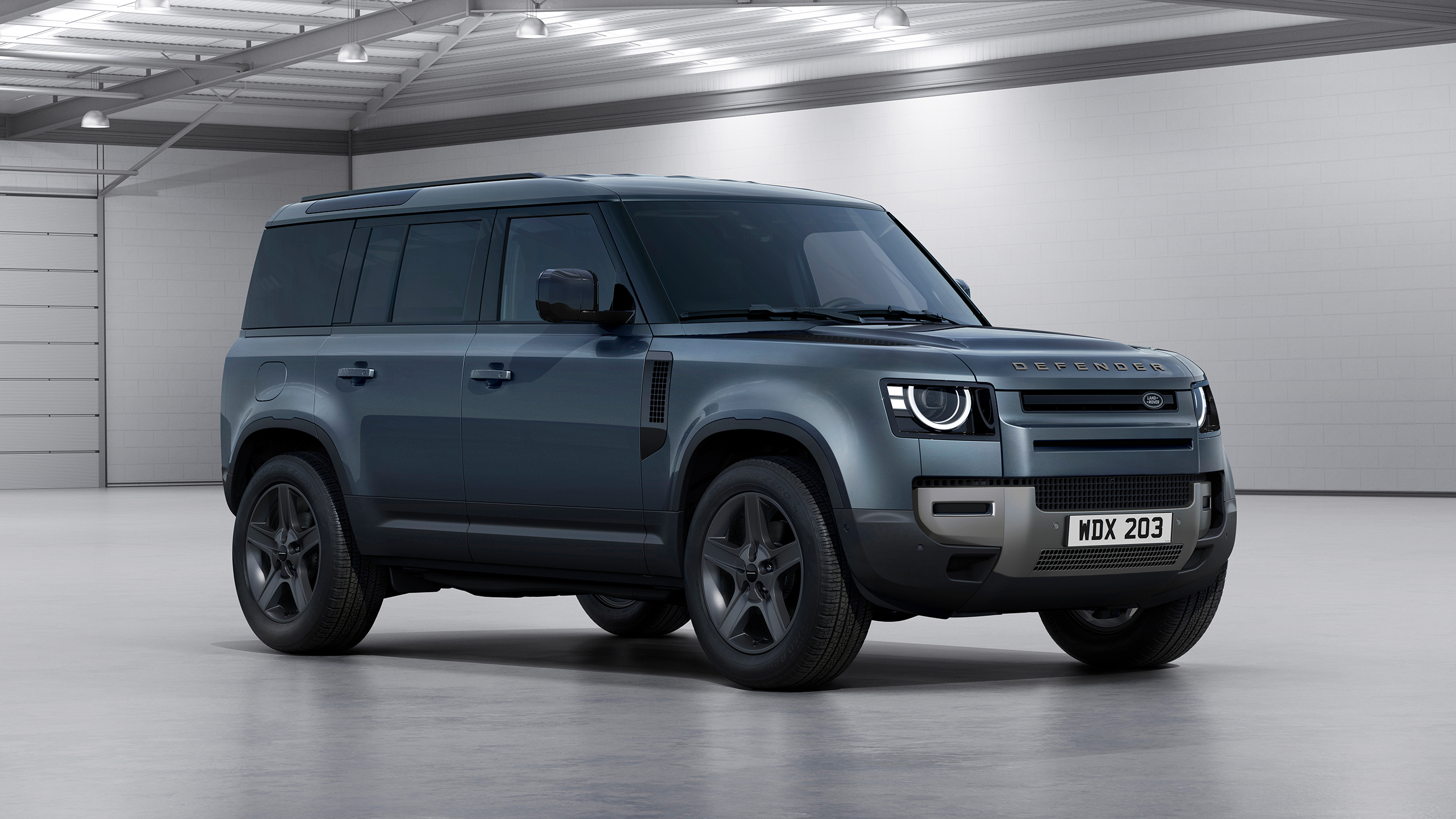 Defender parked on studio